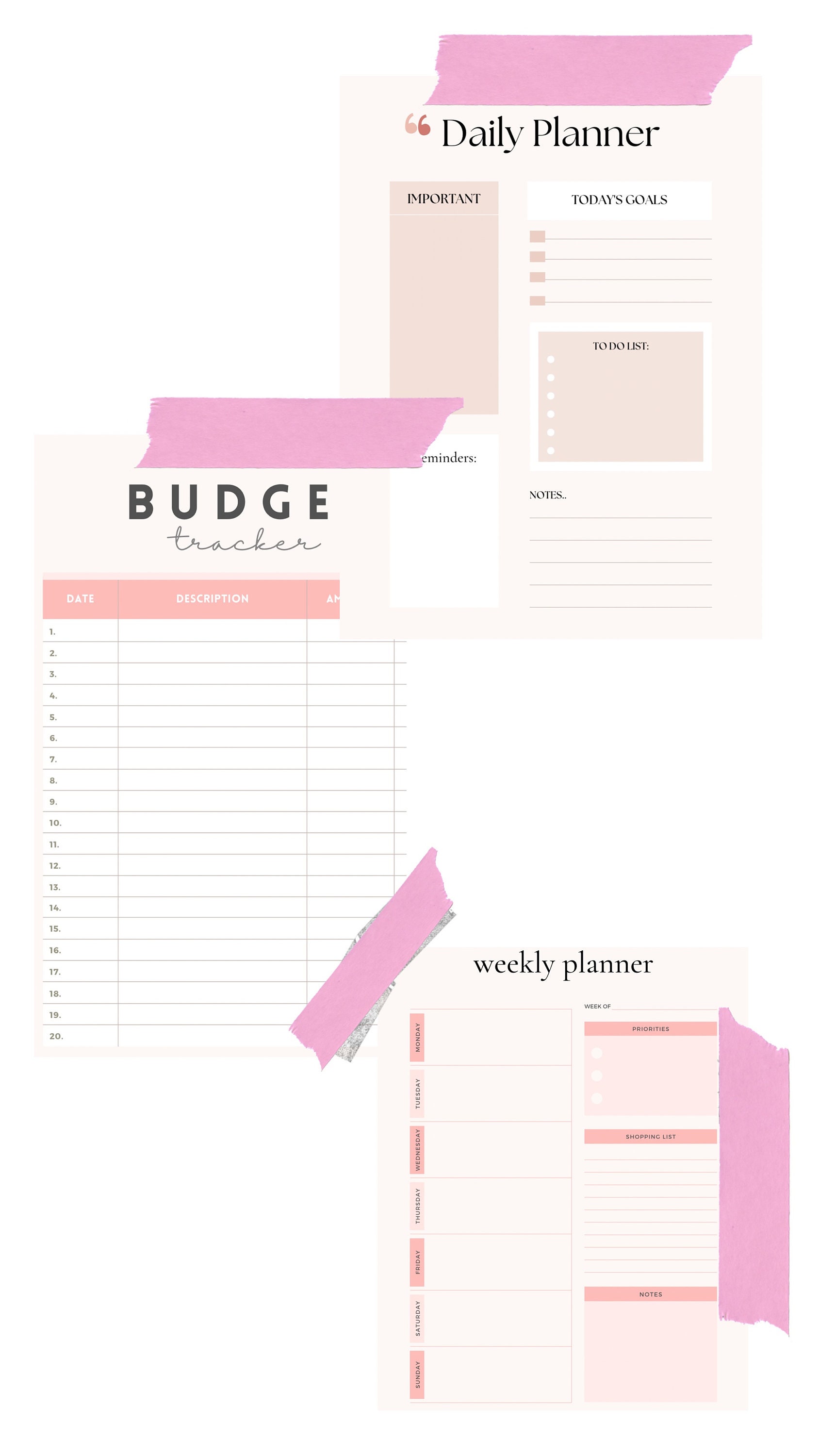 Budget Book，Budget Planner(A5 Size)，Pink – JUBTIC
