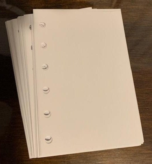 A7 Planner Refill Pocket Planner Refills 6 Ring Binder Refill Blank Paper,  A7 Agenda Refill 40 Sheets 100gsm Black Plain Paper-A7 3.23'' x 4.92