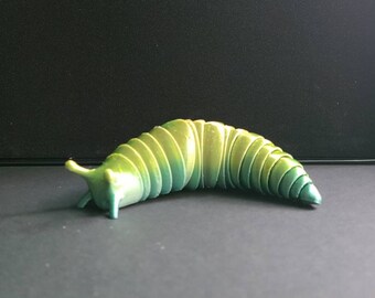 3D Printed Ombre Rainbow Articulated Flexi Fidget Slug Birthday Friend Teen LBGT Pride Gift Desk Toy Ships FREE same/next day