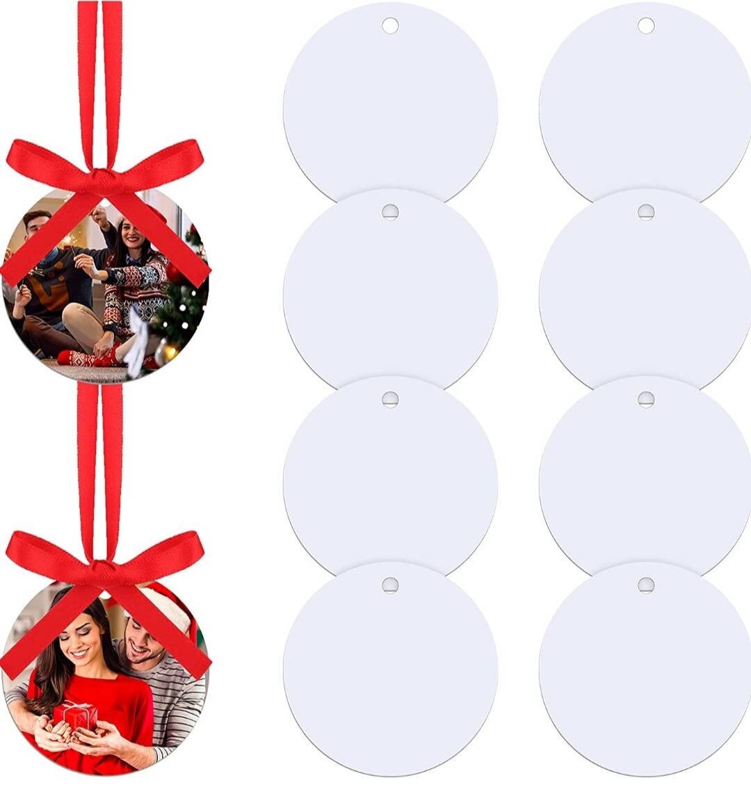 Ten Double Sided 3 Inch Sublimation Christmas Ornament Custom Gift Tag DIY  Blanks for Personalized Gifts Ships Free SAME Day 