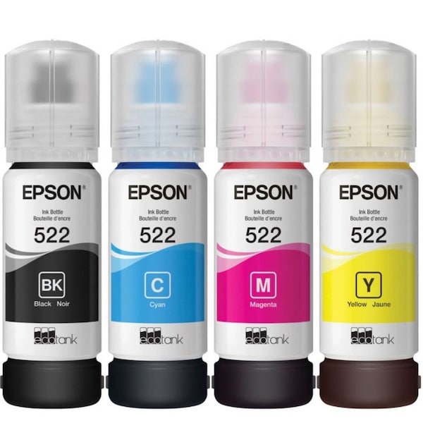 Epson Factory Sealed 522 OEM Manufacturers Ink for ET-2720, Ecotank 4700, Et-2800/2803 Ships NEXT Day