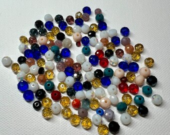 Multicolored Czech glass beads, glass beads grab bag