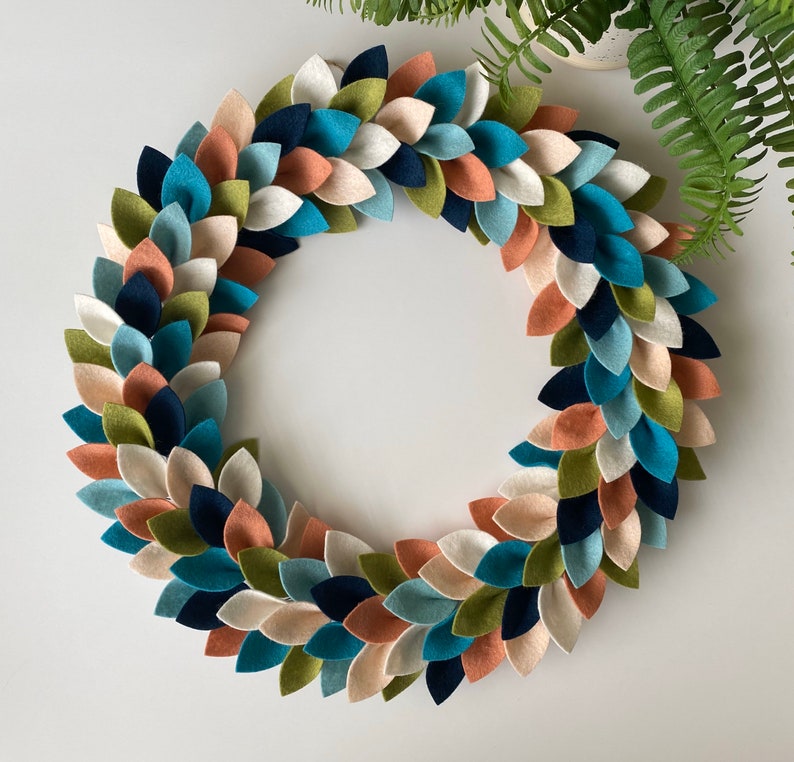 Contemporary Felt Wreath Home Decor Housewarming Gift for Etsy