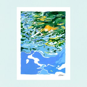 De baderillustratie print op A4-papier
