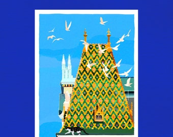 Roof of Budapest, art print on fine art paper format A4 or A3
