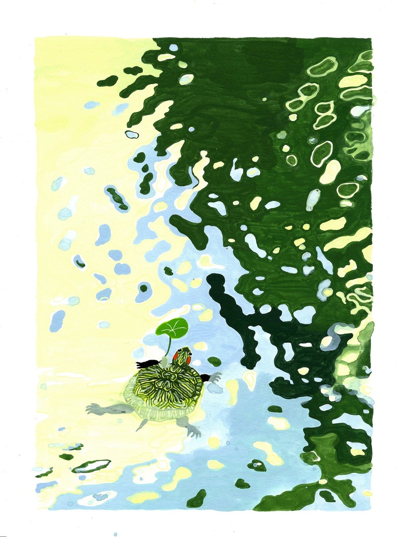 Wasserspiele, Illustrationskunstdruck auf A4-Papier Bild 1