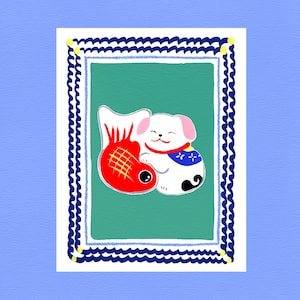 carte porte bonheur koï inu