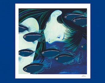 Deep waters illustration, art print