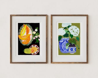 diptych of two "still life" illustrations of your choice, A3 format