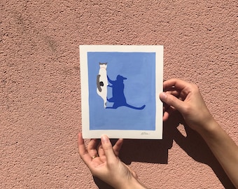 Araki's cat illustration, art print on paper