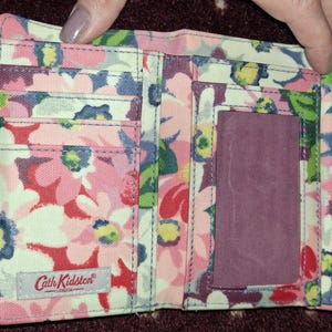Cath Kidson London Floral Wallet, Multi-Compartment, Zippered and snap closures.