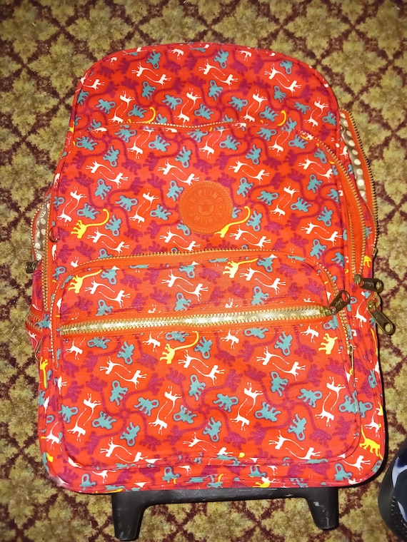 Kiplinger rolling back pack, red multi-colored, M… - image 1