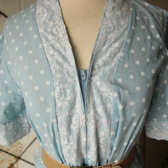Dark Blue Polka Dot Printed Nightwear main image 0