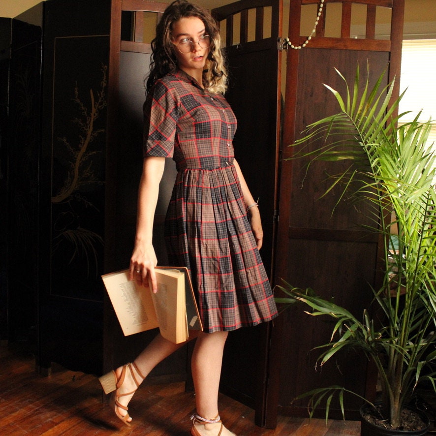 Plaid Shirt Dress - Etsy