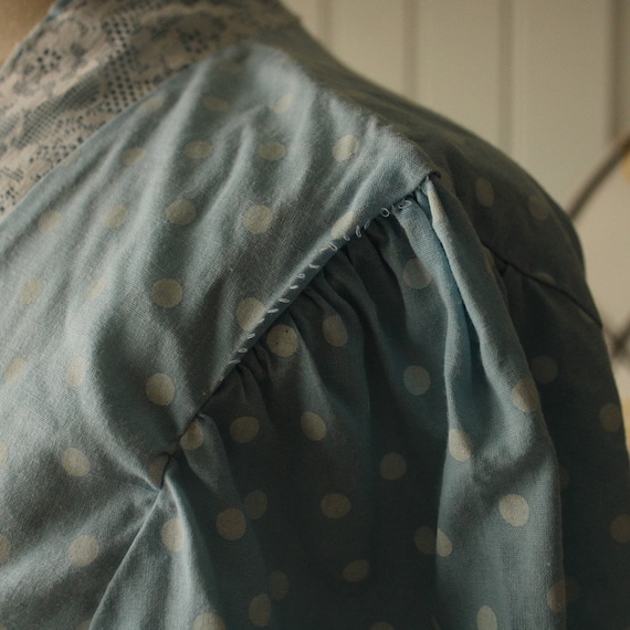 Dark Blue Polka Dot Printed Nightwear