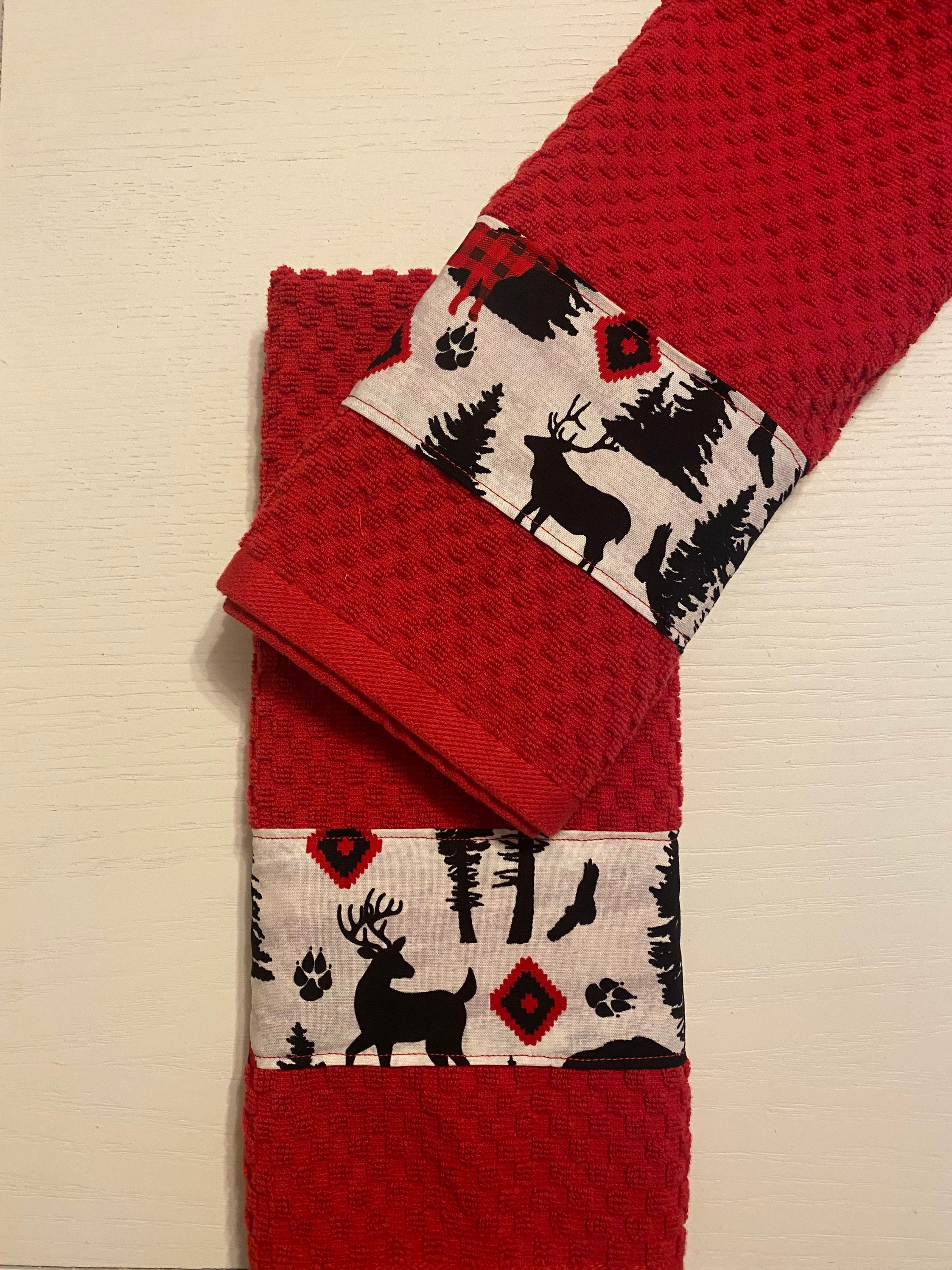 buffalo plaid towel set