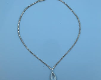 SC Teardrop Rhinestone Necklace (Sabrina Carpenter Grammys 2025 inspired)