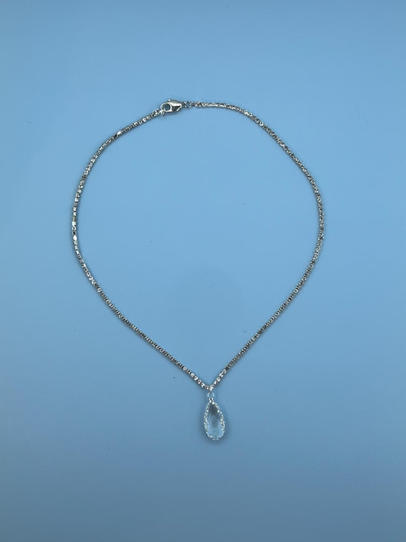 SC Teardrop Rhinestone Necklace (Sabrina Carpenter Grammys 2025 inspired)