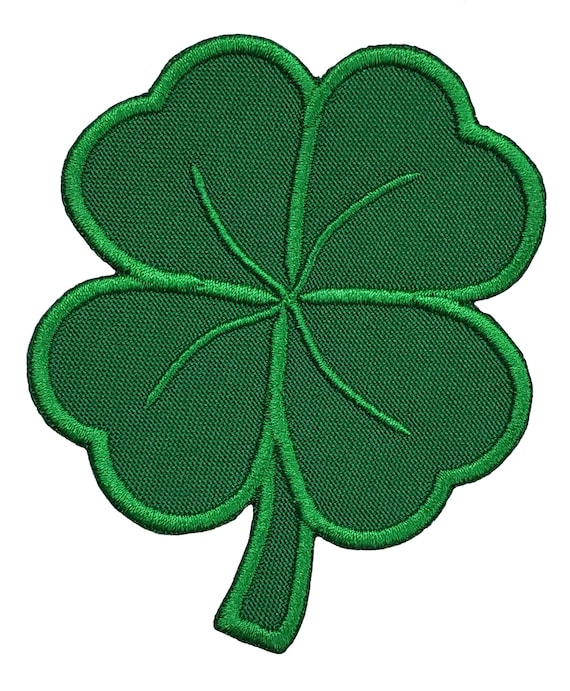 FOUR LEAF LUCKY CLOVER Green SHAMROCK Iron On patch Shirt Hat Jean shoes FOUR LEAF LUCKY CLOVER Green SHAMROCK Iron On patch Shirt Hat Jean shoes