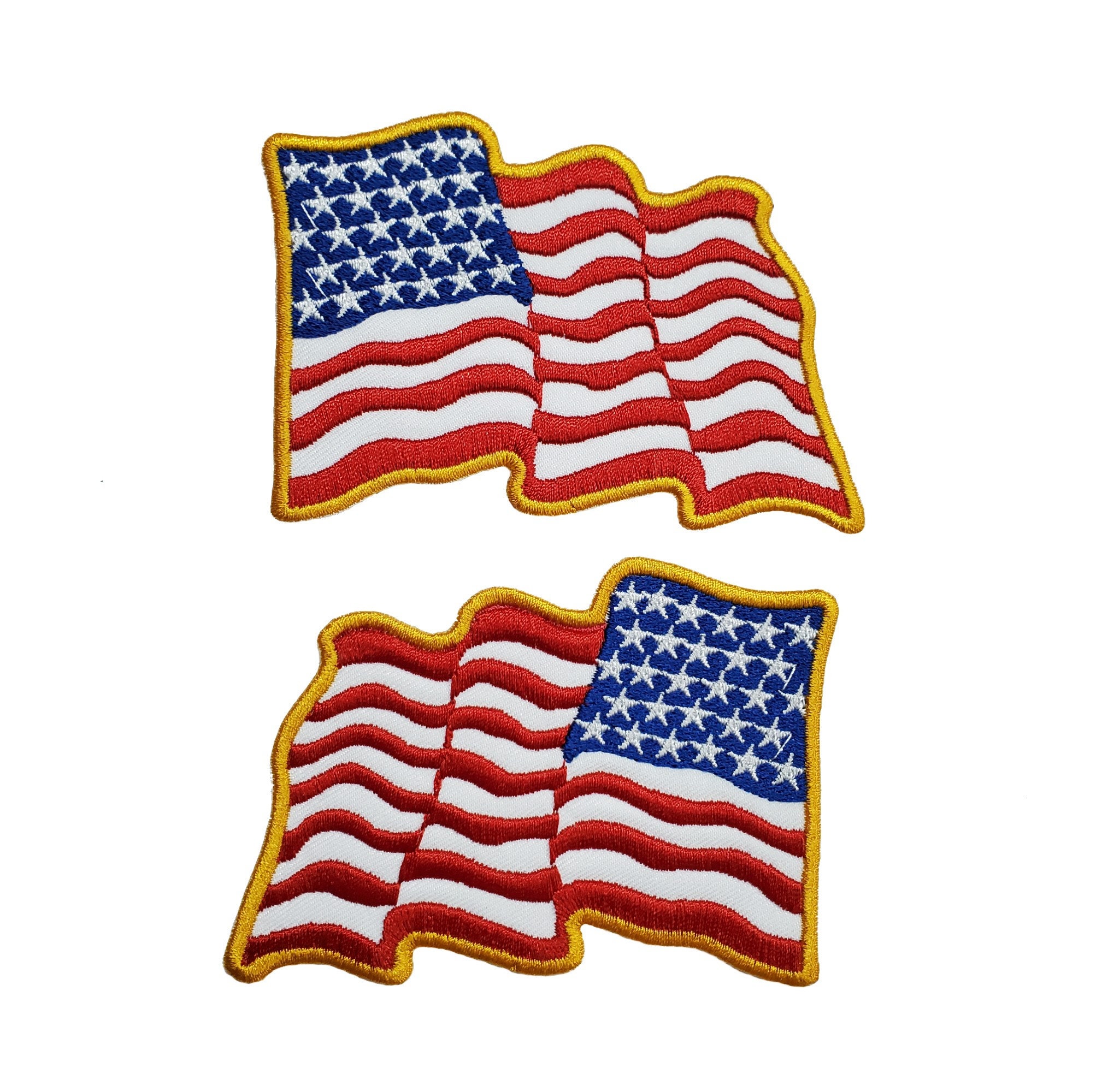 NASA Patch - Parches para planchar con la bandera estadounidense, juego de  2 insignias patrióticas bordadas con logotipo nacional de EE. UU., rojo