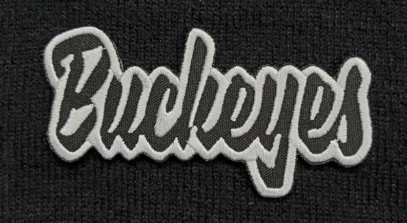 Buckeyes Text Embroidered Applique Iron on Patch Various Sizes Team ...