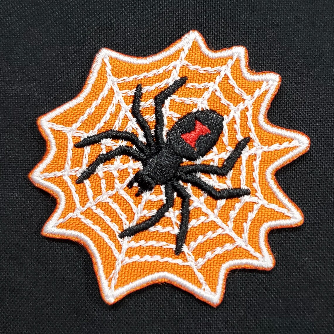 Black Widow Spider Web Halloween Embroidered Applique Iron on Etsy