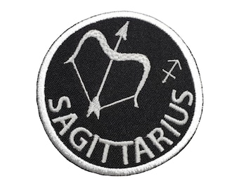 Naszywka z symbolem zodiaku Strzelca, haftowana, do prasowania lub na rzep