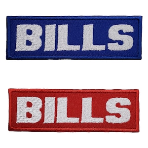 Bills Text Embroidered Applique Iron Or Sew On Patch 4&quot; x 1.3&quot;