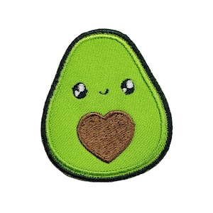 Avocado Embroidered Iron On Patch 2.4&quot; x 2.1&quot; Inspiration Funny Humor Laugh Joke Spanish Mexican Guacamole Animation Child Baby Boy Cartoon