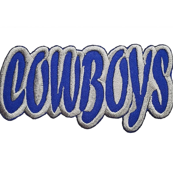 Cowboys Embroidered Applique Iron On Patch 4" x 2"