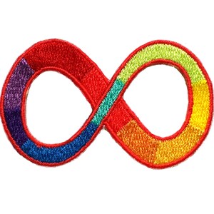 Infinity Ribbon Autism Awareness Embroidered Iron On Patch 2.4&quot; X 1.5&quot; Gifts Fundraising April 2 2021