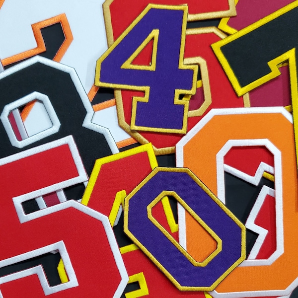 Numbers College Varsity Letterman Embroidered Iron on Patch Varsity