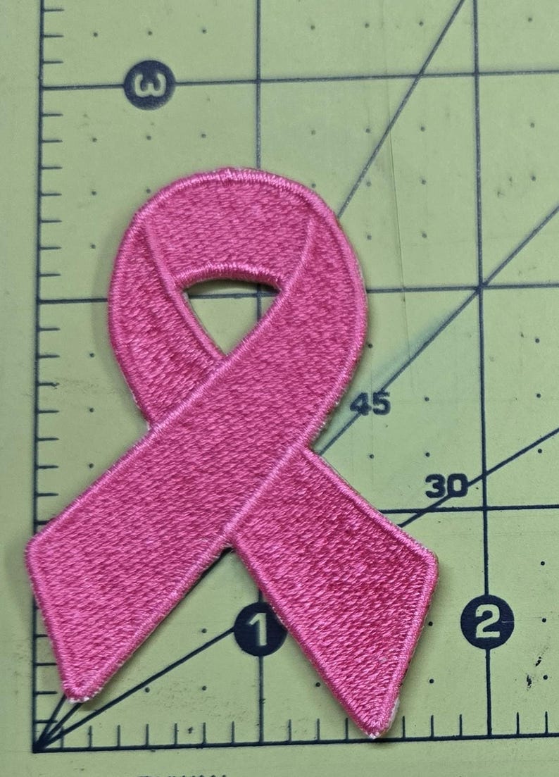 Pink Ribbon Patch, Breast Cancer Awareness Applique (iron on or Sew On ...