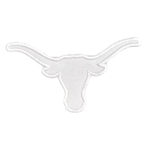 Longhorn Skull Embroidered Iron On Patch Applique 3.35&quot; x 1.75&quot;
