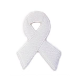 May include: White ribbon patch, a symbol of support and awareness.