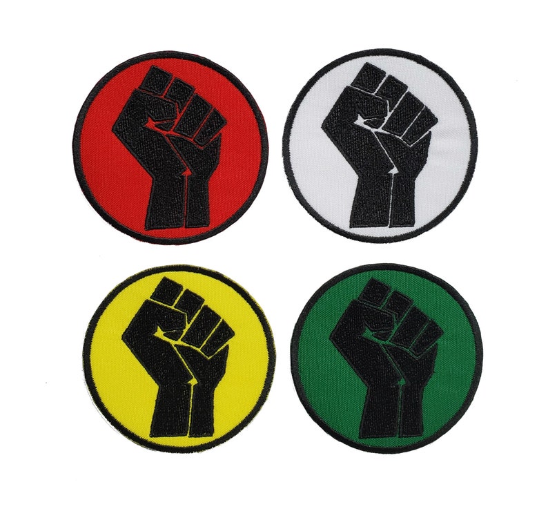 Black Power Fist Embroidered Iron-on Patch, BLM Racial Equality (3