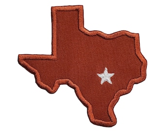 Toppa ricamata Austin Texas da stirare 3,75" x 3,5" personalizzabile