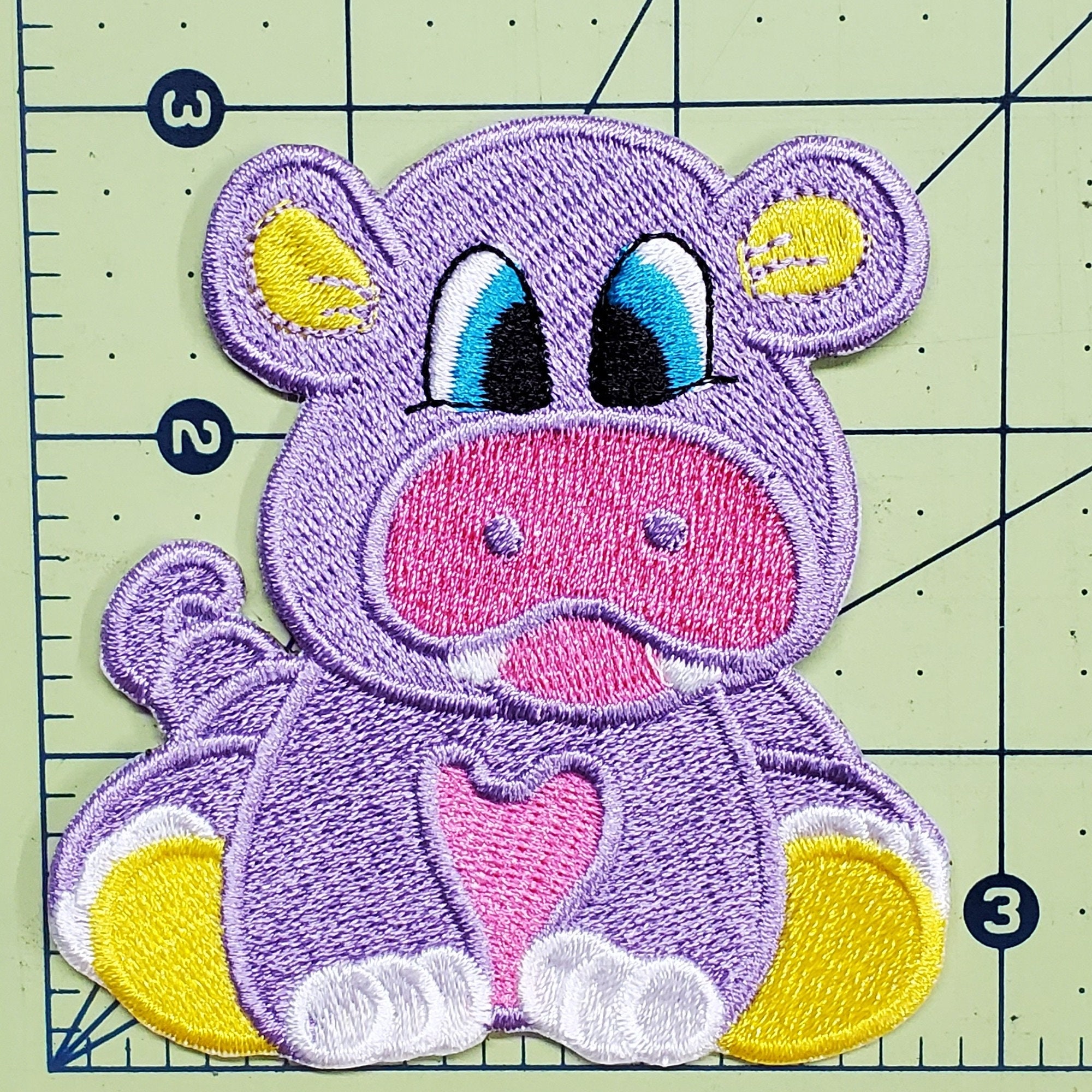Kleiber Toppa Termoadesiva Viola A Forma Di Ippopotamo – Diametro 4,5 Cm, Per Personalizzare Abiti, Borse E Zaini - 4
