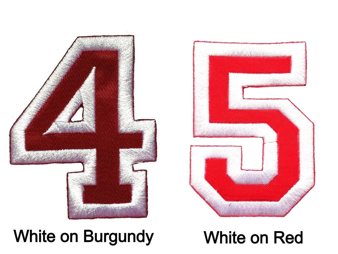 Numbers College Varsity Letterman Embroidered Iron on Patch Etsy