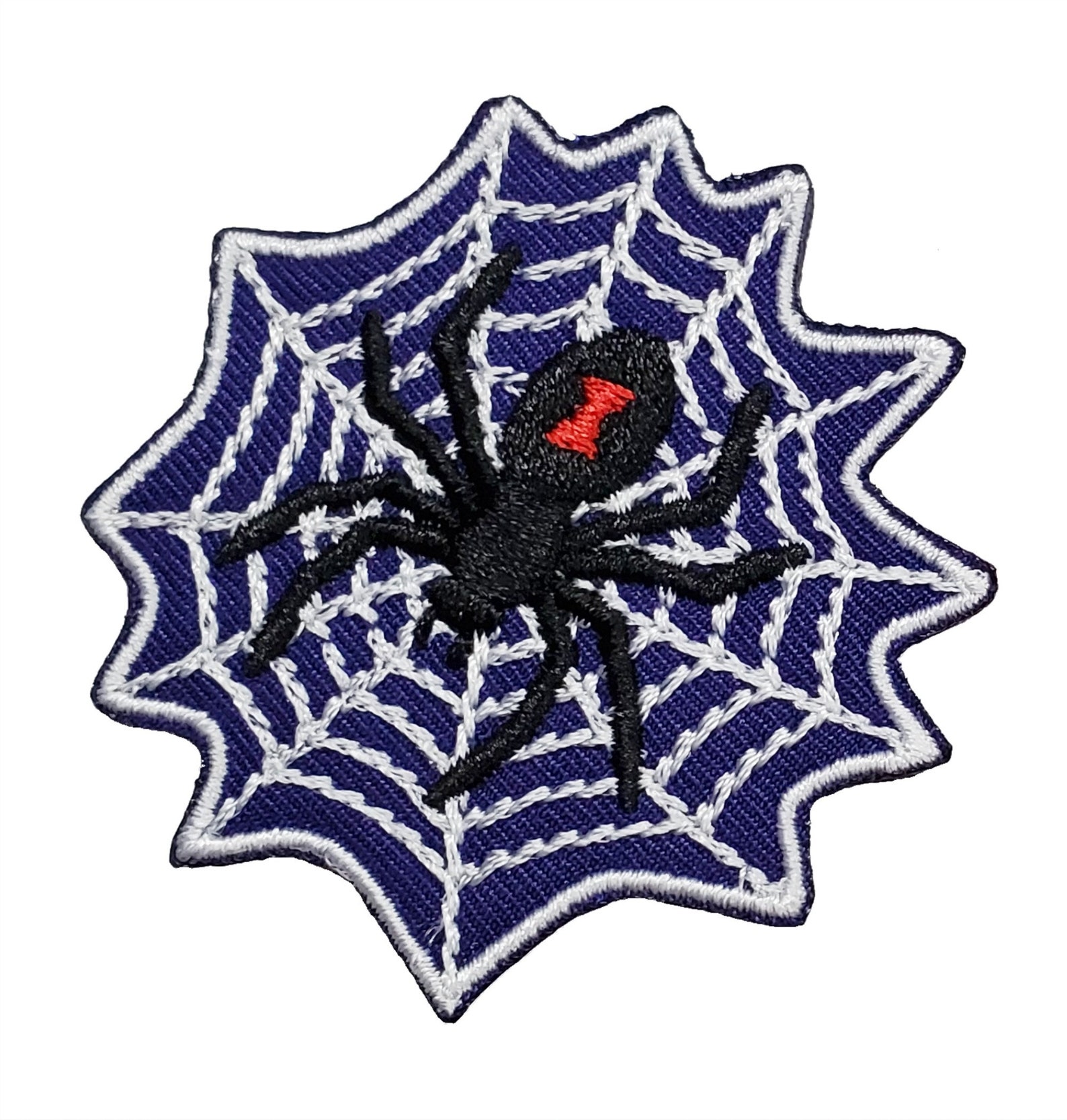 Black Widow Spider Web Halloween Embroidered Applique Iron on Etsy