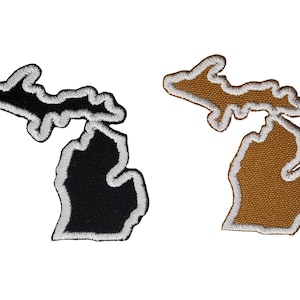 State of Michigan Embroidered Iron On / Sew On Patch 2.25&quot; x 2.25&quot;
