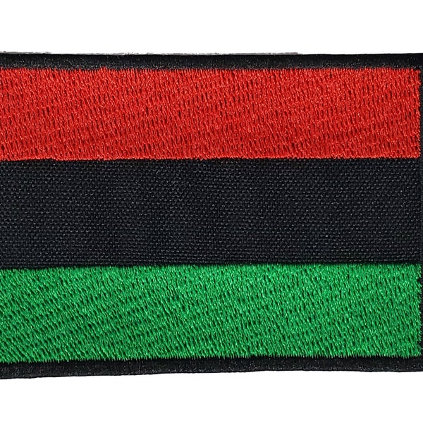 Pan African Flag Embroidered Iron On Patch 2.9" x 2.1" Hook & Loop Available Racial Equality Martin Luther King Peaceful Civil Disobedience