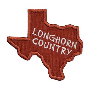 State of Texas Longhorn Country Embroidered Iron On Patch 3.75&quot; x 3.5&quot;