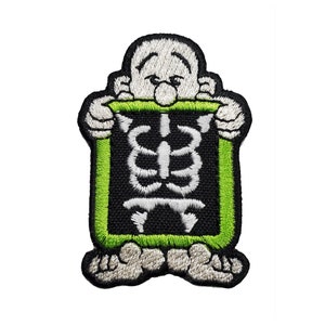 Rolig röntgenman broderad stryklapp