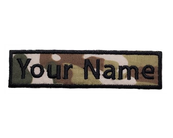 Custom Camo Name Tag, Embroidered Patch, Iron-On or Sew-On