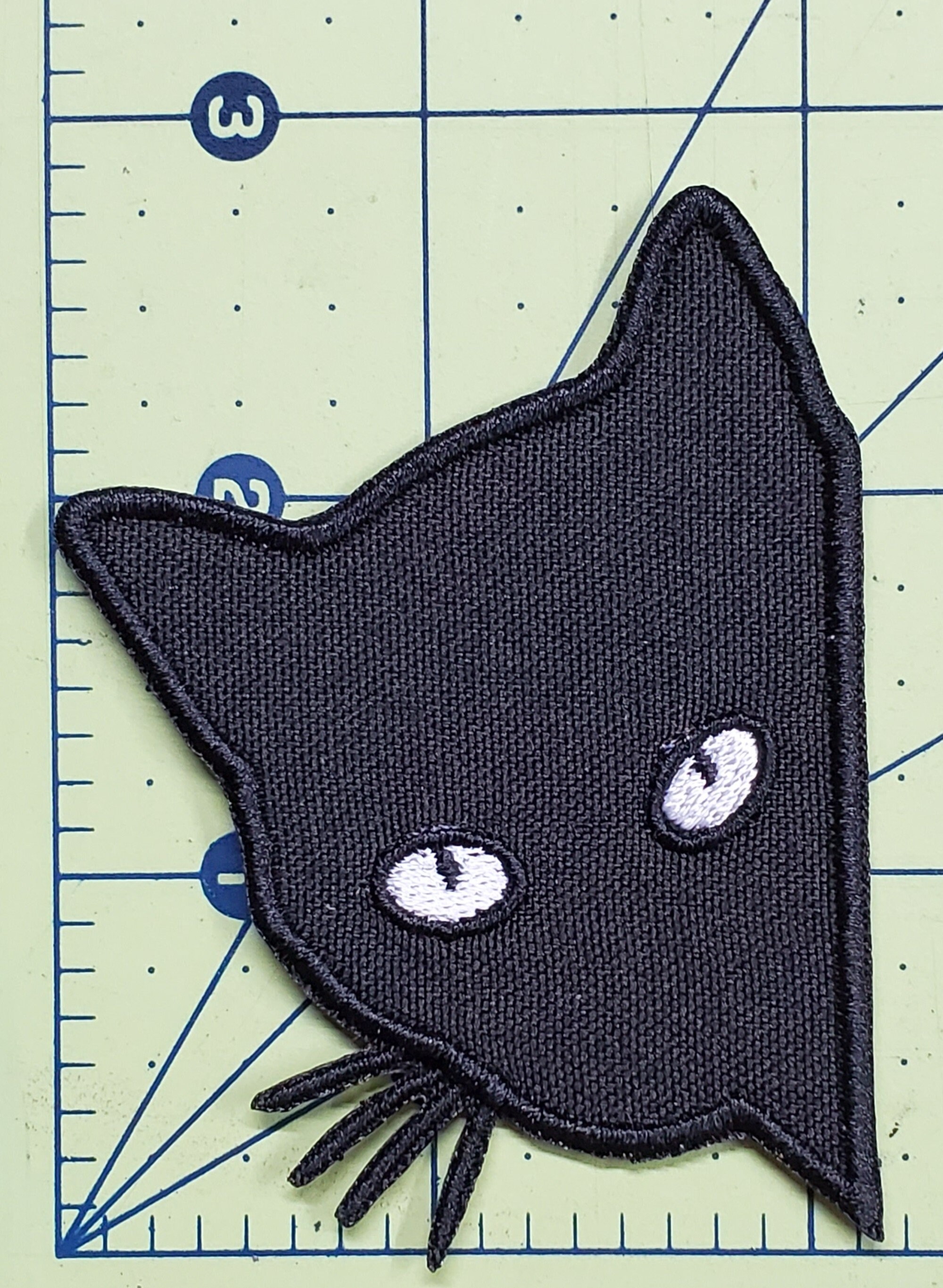 Peeking Black Cat Embroidered Applique Iron on Patch 2.2 Etsy UK
