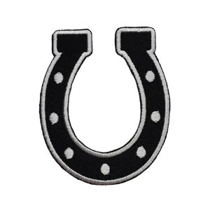 Horseshoe Embroidered Iron On Patch 2.5&quot; x 3&quot; Good Luck Cowboy Up Ride Lucky