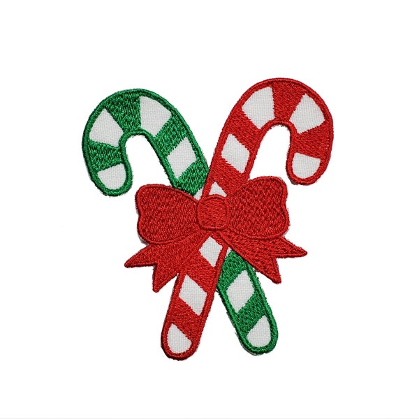 Christmas Candy Cane Iron On Patch Embroidered Applique Patch Festive Decoration Christmas Tree Sweets Children