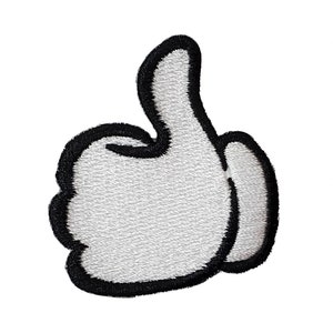 Cartoon Glove Hand Embroidered Iron On Patch Mouse Thumbs Up Inspiration Funny Humor Laugh Joke Animation