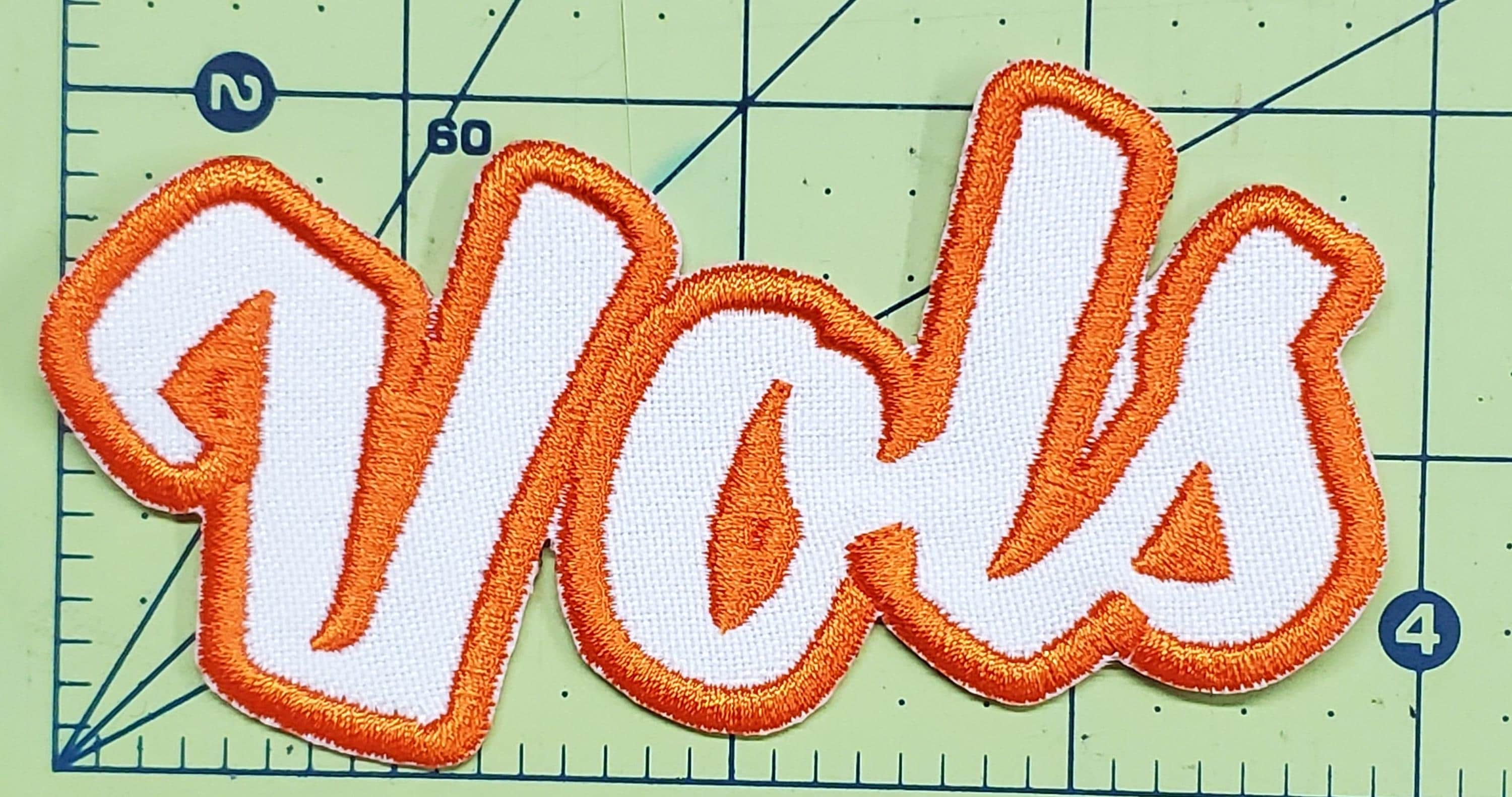 Volahn Patch Vols Text Embroidered Applique Iron on Patch Various Sizes Team Name ...